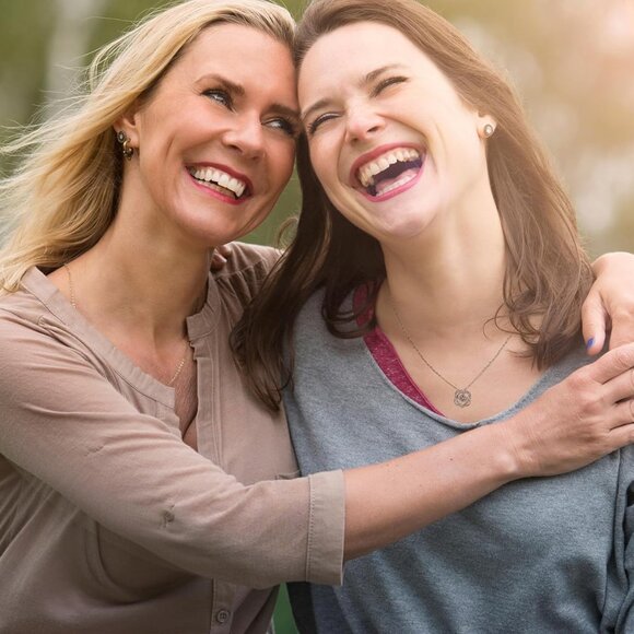 Sterling Silver Interlocking Hearts Necklace Gift for Godmother Godeaughter - Picture 4 of 7